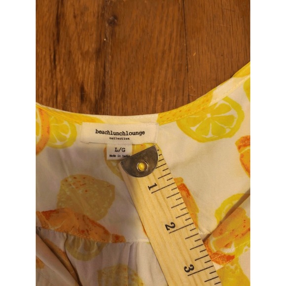 Beach Lunch Lounge Womens Yellow Summer Maxi Sleeveless Dress pullover Size L - Picture 12 of 12